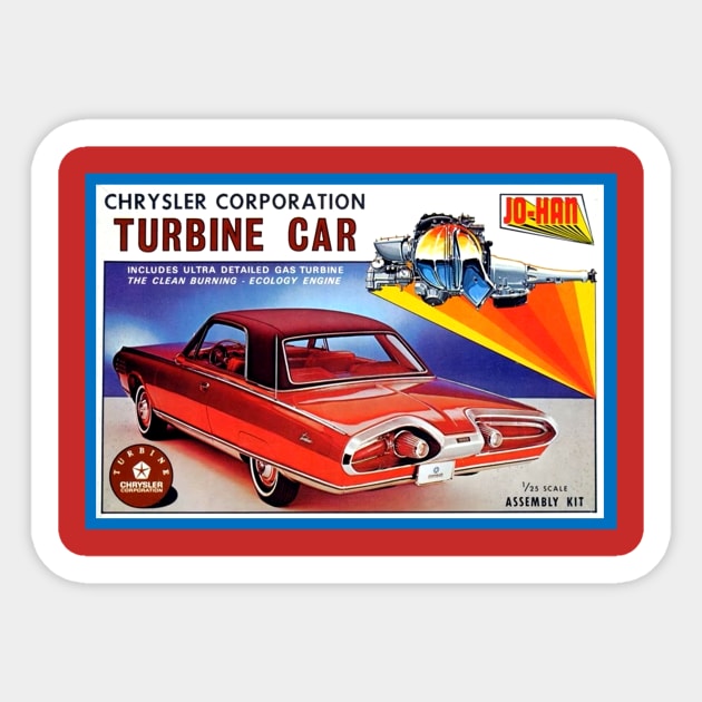 Vintage Jo-Han Turbine Car Box Art Sticker by Starbase79